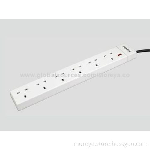 British Standard Power Strip with 4-way Extension Cable, Surge and overload Protections